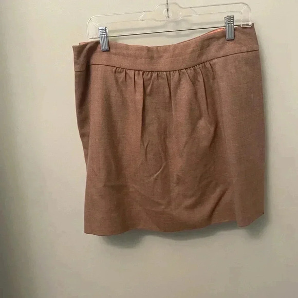J. Crew wool skirt lined pockets 10 brown tan - Picture 4 of 9